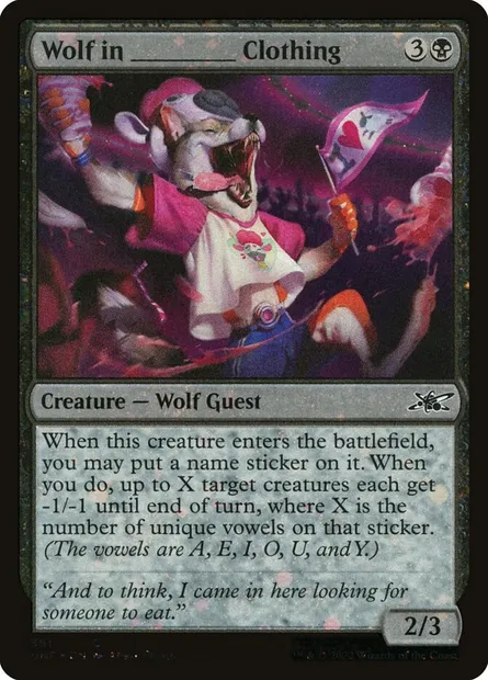 Wolf in _____ Clothing, Magic card UNF 381 — Unfinity set