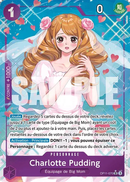 Charlotte Pudding, carte One Piece OP11-070 — extension DES POINGS VIFS COMME L'ÉCLAIR