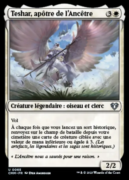 Teshar, apôtre de l'Ancêtre, carte Magic CMM 65 — extension Commander Masters