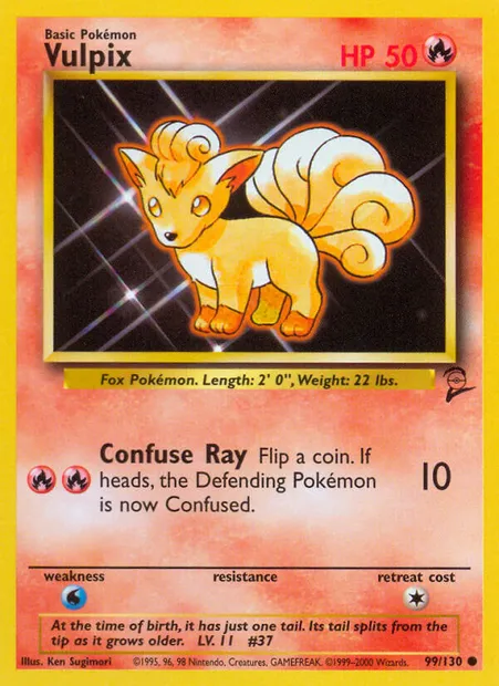 Vulpix, Pokémon card B2 99 — Base Set 2 set