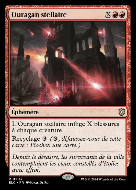 Ouragan stellaire, carte Magic BLC 203 — extension Bloomburrow Commander
