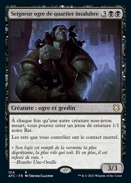 Seigneur ogre de quartier insalubre, carte Magic AFC 104 — extension Forgotten Realms Commander