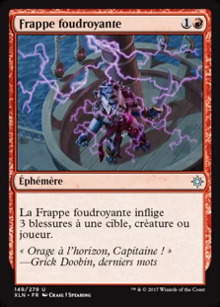 Frappe foudroyante, carte Magic XLN 149 — extension Ixalan
