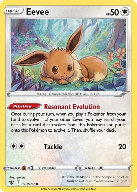 Eevee, Pokémon card ASR 119 — Astral Radiance set