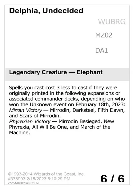 Delphia, Undecided, carte Magic UNK MZ02 — extension Unknown Event