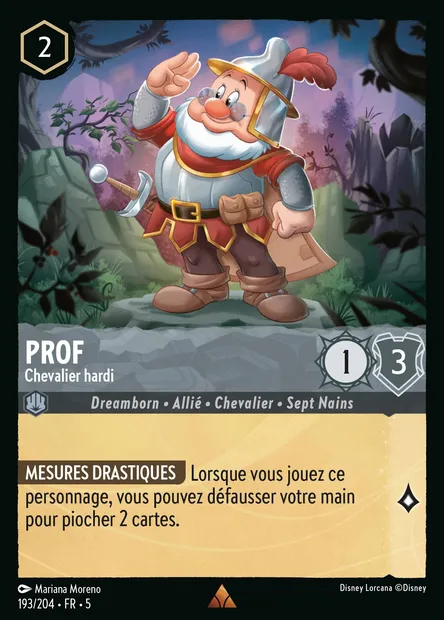 Prof - Chevalier hardi, carte Disney Lorcana CH5-193 — extension Ciel Scintillant