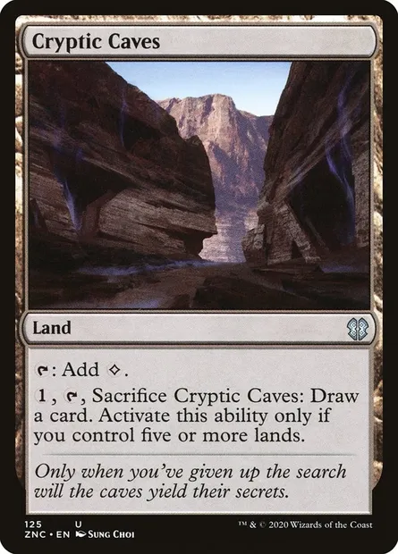 Cryptic Caves, Magic card ZNC 125 — Zendikar Rising Commander set