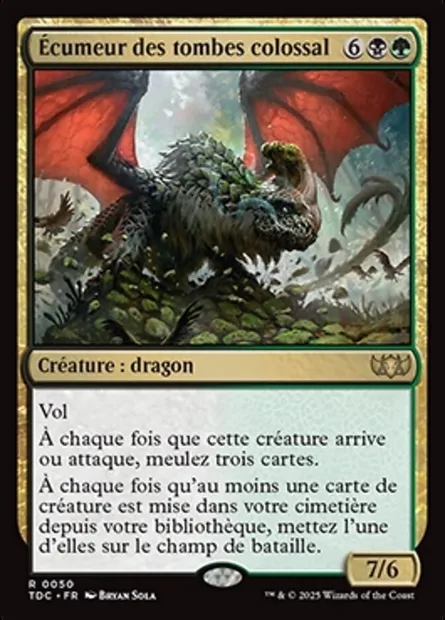 Écumeur des tombes colossal, carte Magic TDC 50 — extension Tarkir: Dragonstorm Commander