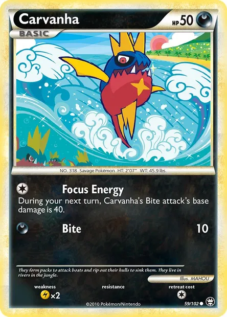 Carvanha, Pokémon card TM 59 — Triumphant set