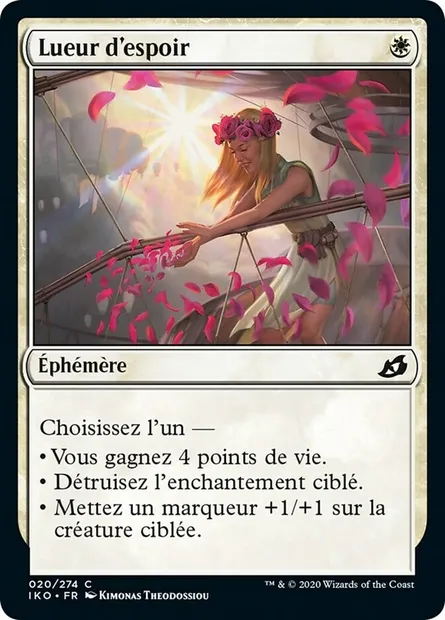 Lueur d'espoir, carte Magic IKO 20 — extension Ikoria: Lair of Behemoths