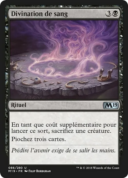 Divination de sang, carte Magic M19 86 — extension Core Set 2019