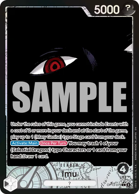 Imu, One Piece card OP13-079 — CARRYING ON HIS WILL set