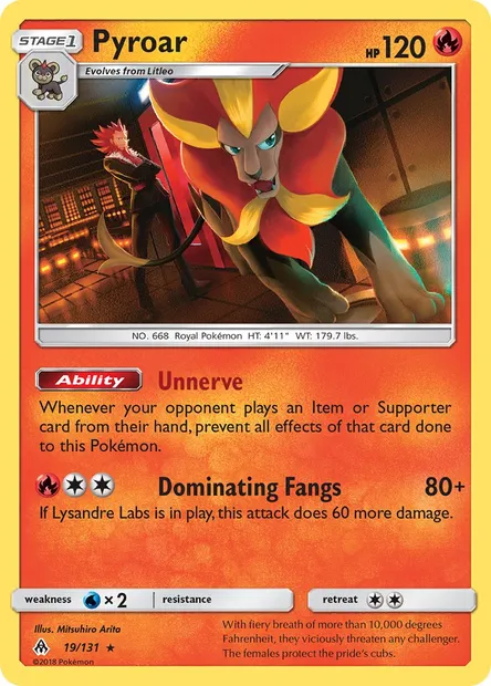 Pyroar, Pokémon card FLI 19 — Forbidden Light set