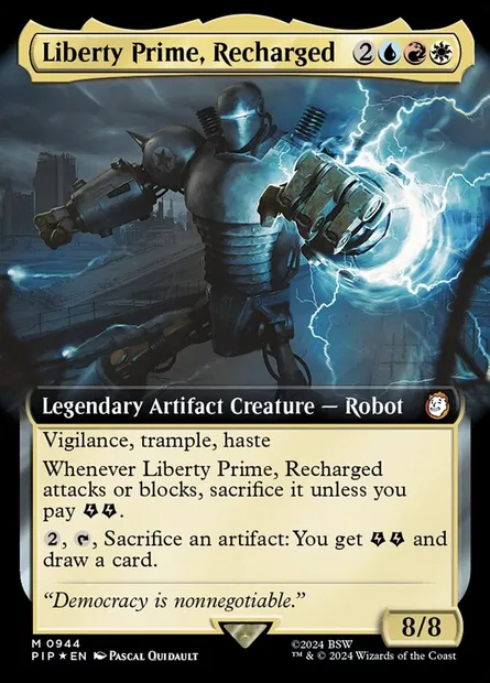 Liberty Prime, rechargé, carte Magic PIP 944 — extension Fallout