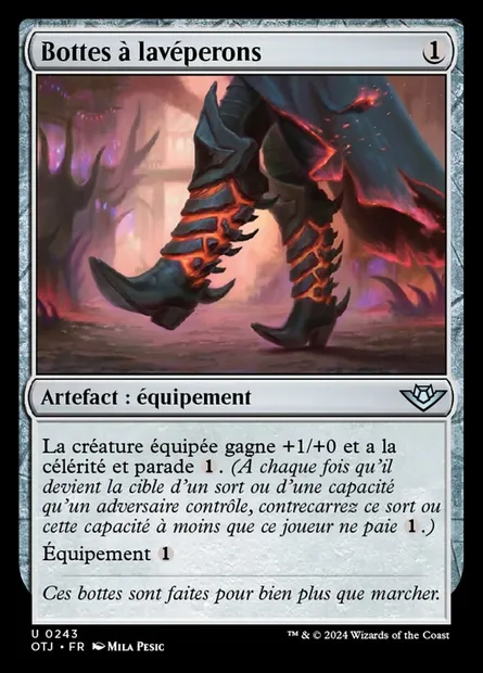 Bottes à lavéperons, carte Magic OTJ 243 — extension Outlaws of Thunder Junction
