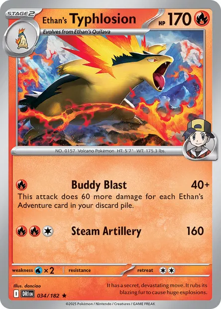 Ethan's Typhlosion, Pokémon card DRI 034 — Destined Rivals set