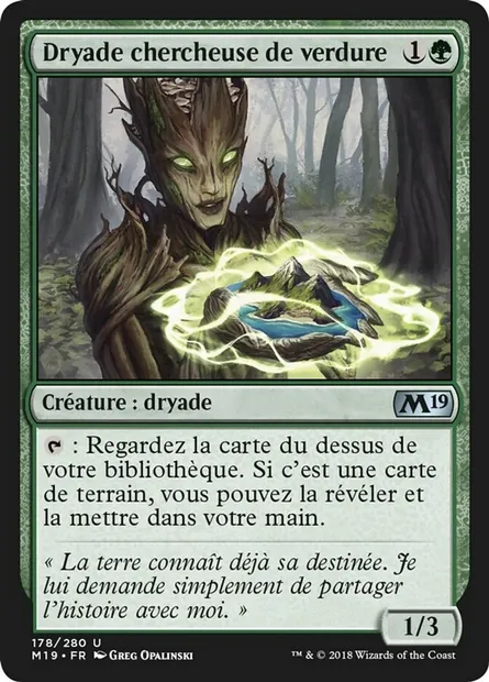 Dryade chercheuse de verdure, carte Magic M19 178 — extension Core Set 2019