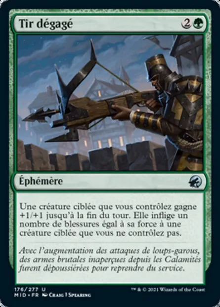 Tir dégagé, carte Magic MID 176 — extension Innistrad : chasse de minuit
