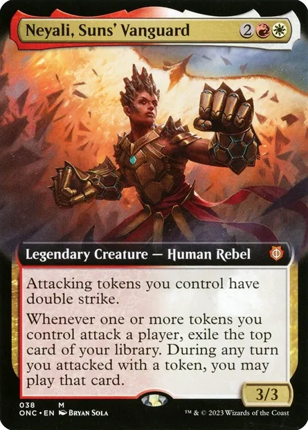 Neyali, Suns' Vanguard, Magic card ONC 38 — Phyrexia: All Will Be One Commander set