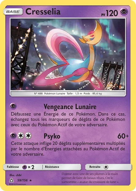 Cresselia, carte Pokémon UPR 59 — extension Ultra-Prisme