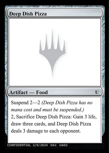 Deep Dish Pizza, Magic card UNK UA02b — Unknown Event set