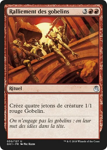 Ralliement des gobelins, carte Magic GK1 30 — extension GRN Guild Kit