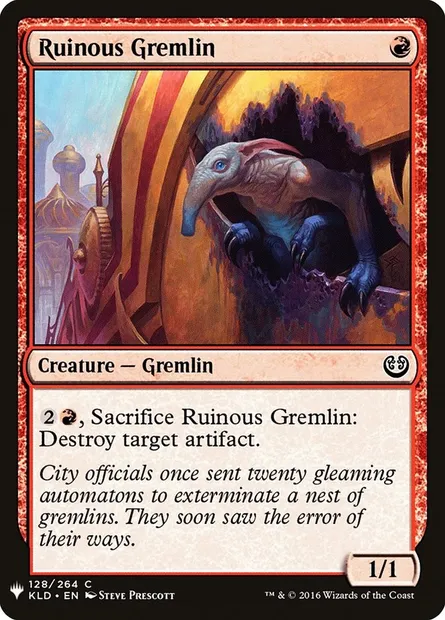 Ruinous Gremlin, Magic card PLST KLD-128 — The List set