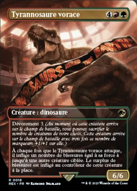 Tyrannosaure vorace, carte Magic REX 18 — extension Jurassic World Collection