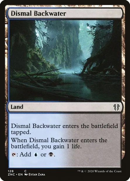 Dismal Backwater, Magic card ZNC 128 — Zendikar Rising Commander set
