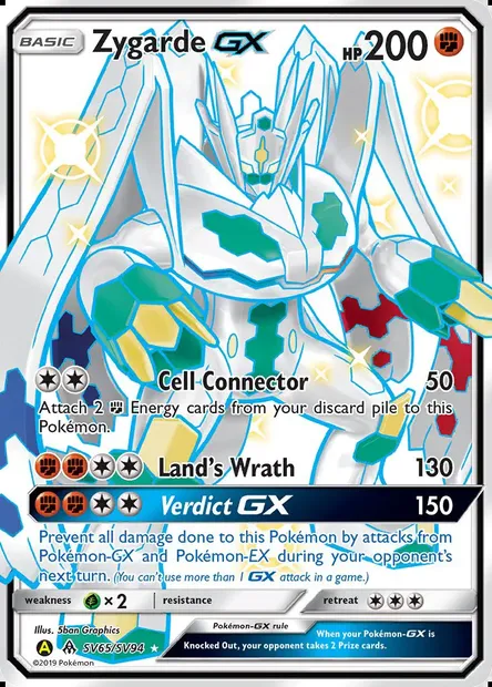 Zygarde-GX, Pokémon card SMA SV65 — Hidden Fates Shiny Vault set