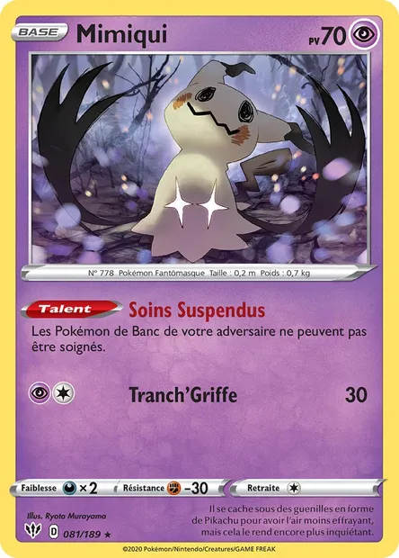 Mimiqui, carte Pokémon DAA 81 — extension Ténèbres Embrasées