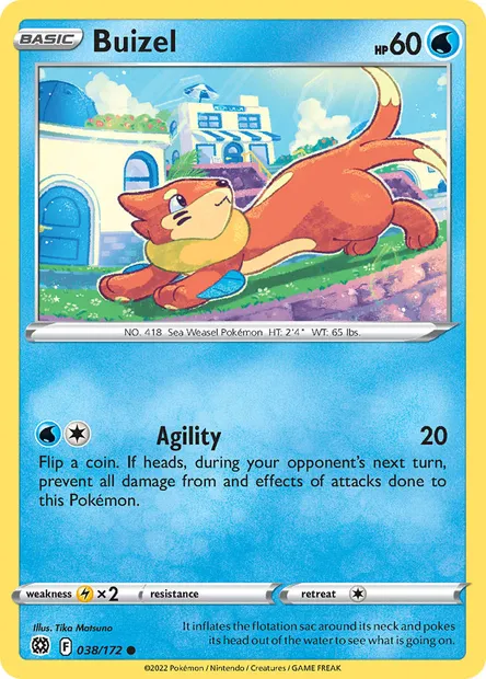 Buizel, Pokémon card BRS 038 — Brilliant Stars set