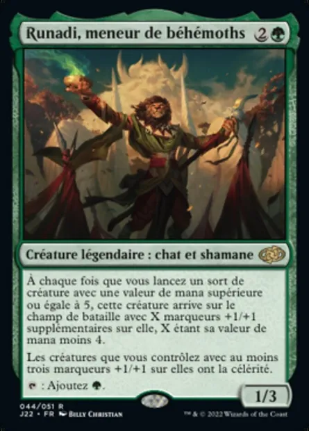 Runadi, meneur de béhémoths, carte Magic J22 44 — extension Jumpstart 2022