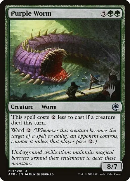 Ver pourpre, carte Magic PAFR 201p — extension Adventures in the Forgotten Realms Promos