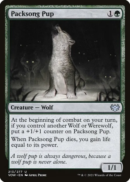 Packsong Pup, Magic card VOW 213 — Innistrad: Crimson Vow set