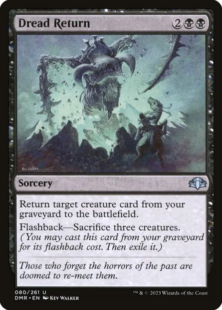 Dread Return, Magic card DMR 80 — Dominaria Remastered set