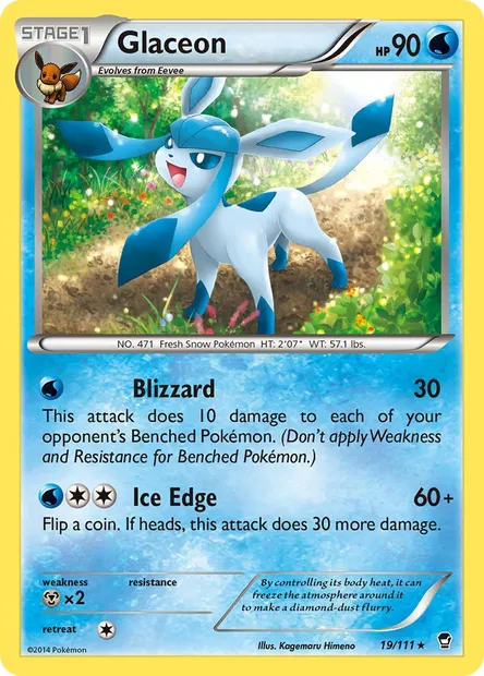 Glaceon, Pokémon card FFI 19 — Furious Fists set