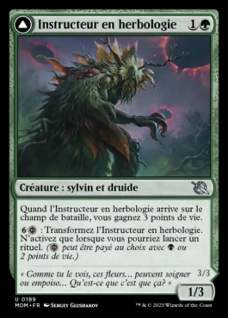 Instructeur en herbologie // Invocateur de maladie, carte Magic MOM 189 — extension L'invasion des machines