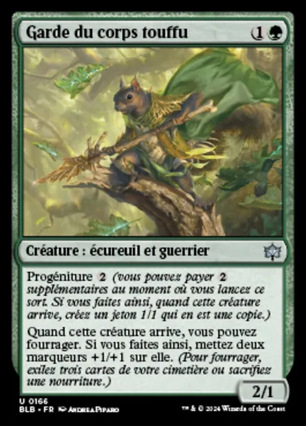 Garde du corps touffu, carte Magic BLB 166 — extension Bloomburrow