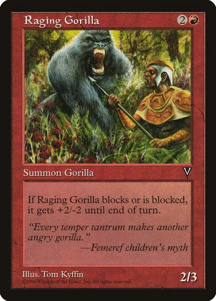 Raging Gorilla, Magic card VIS 90 — Visions set