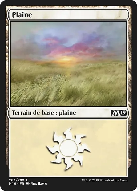 Plaine, carte Magic M19 263 — extension Core Set 2019