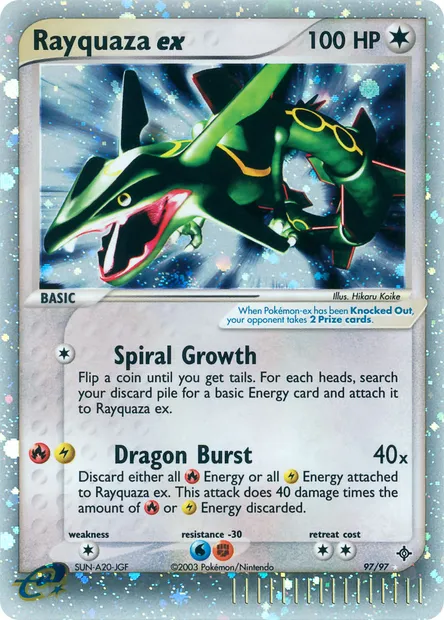 Rayquaza ex, Pokémon card DR 97 — Dragon set