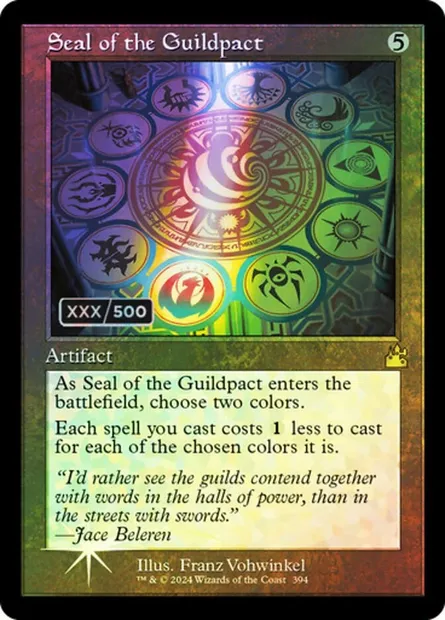 Sceau du Pacte des Guildes, carte Magic RVR 394z — extension Ravnica Remastered
