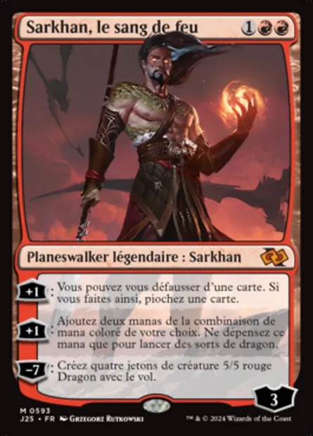 Sarkhan, le sang de feu, carte Magic J25 593 — extension Foundations Jumpstart