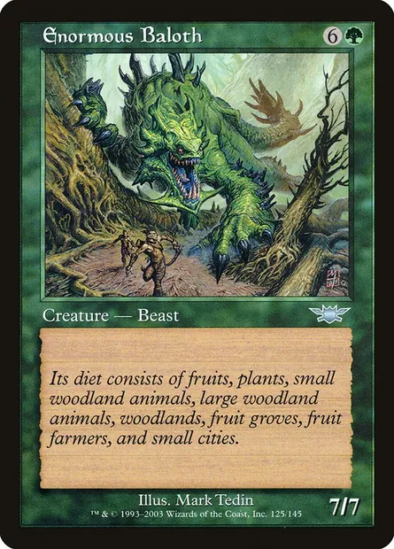 Enormous Baloth, Magic card LGN 125 — Legions set