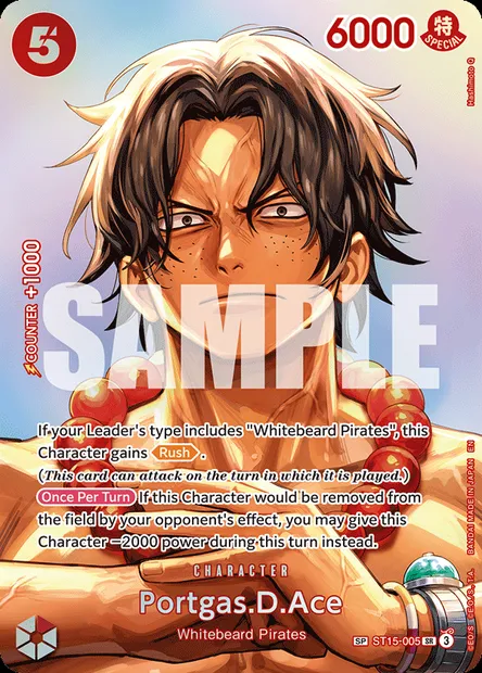 Portgas.D.Ace, One Piece card ST15-005 — Red Edward.Newgate set