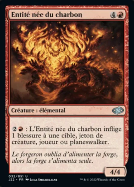 Entité née du charbon, carte Magic J22 32 — extension Jumpstart 2022