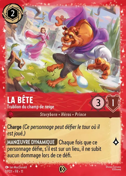 La Bête - Trublion du champ de neige, carte Disney Lorcana PD1-001 — extension PD1