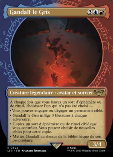 Gandalf le Gris, carte Magic LTR 322 — extension Le Seigneur des Anneaux : chroniques de la Terre du Milieu