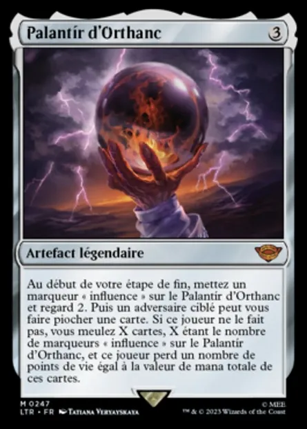 Palantír d'Orthanc, carte Magic LTR 247 — extension Le Seigneur des Anneaux : chroniques de la Terre du Milieu